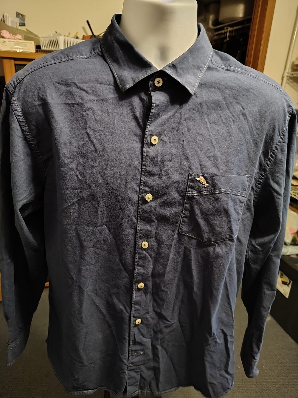 Tommy Bahama Men's Dark Blue Button-Down Shirt